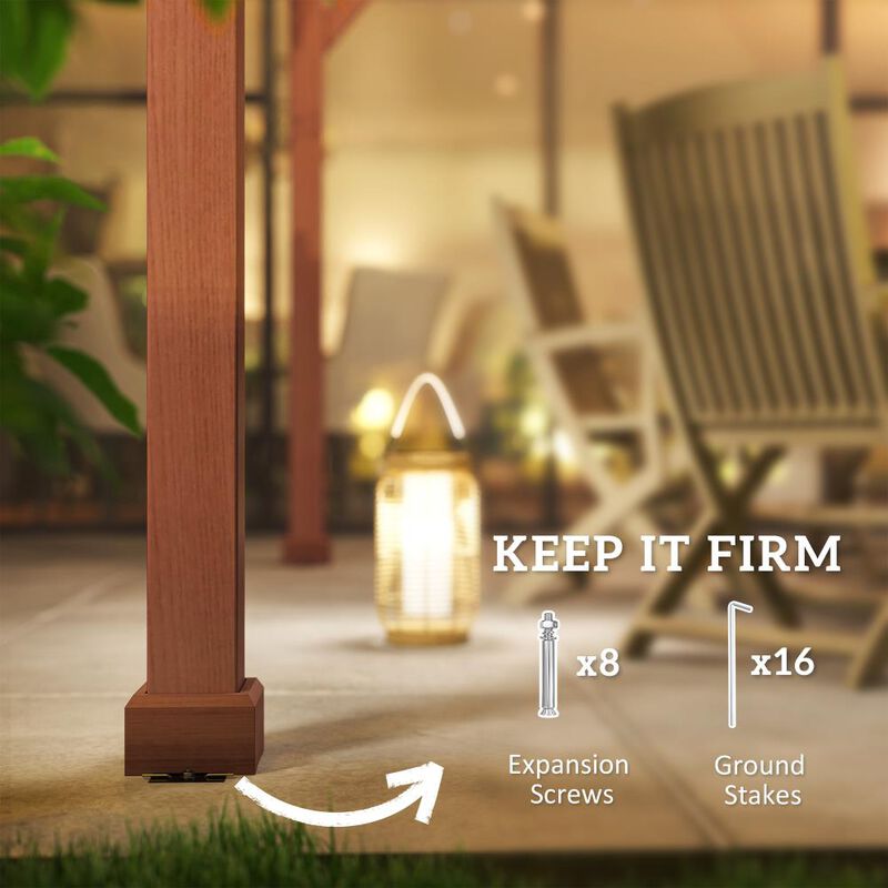 Hivvago 11x12.5 Outdoor Wood Pergola with Trellis image number 4