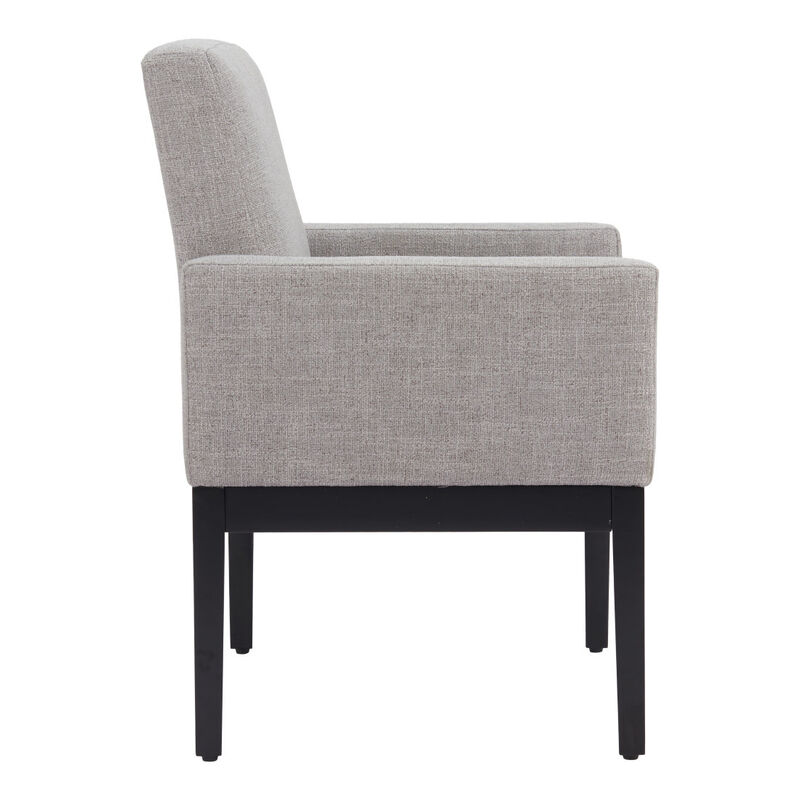 HomeRoots Gray and Black Upholstered Dining Arm Chair image number 3