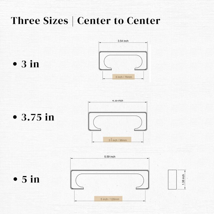 Hestia Hardware 10 Pack 5 Inch Modern Square Cabinet Handles