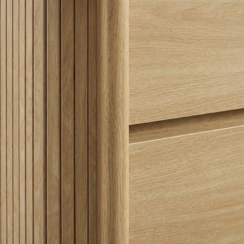 Nightstand with Modern Design and Compact Storage in Brown Finish image number 4