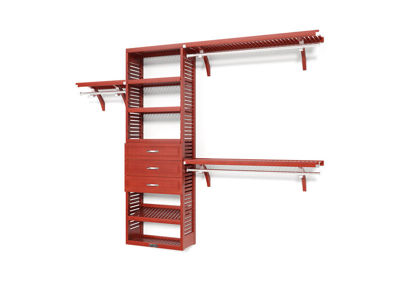 Solid Wood Reach-In Closet Organizer with 3 Drawers