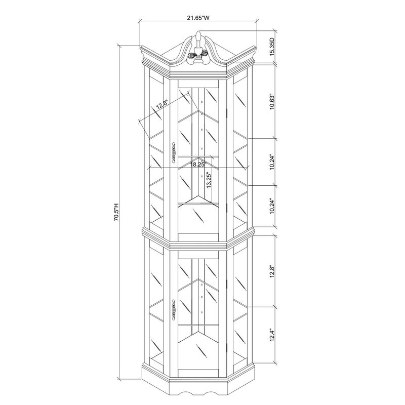 Siphup Corner Curio Cabinet with Lights image number 5