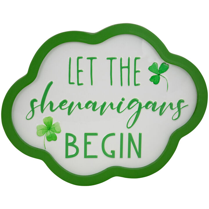 Let the Shenanigans Begin St. Patricks Day Framed Wall Sign - 14"