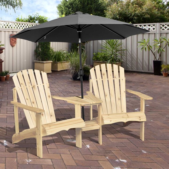 Hivvago Reclining Outdoor Adirondack Chair with Side Table
