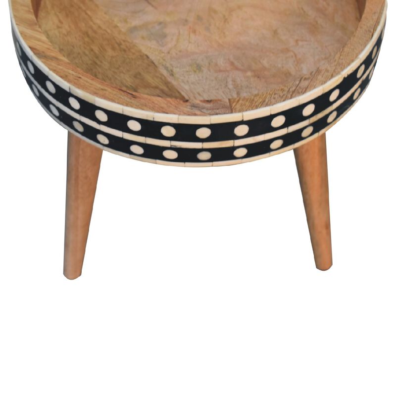 Artisan Furniture Solid Wood Mini Pattern Nordic End Table , Brown image number 3