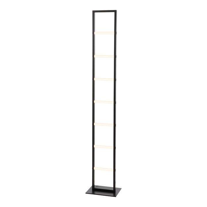 Ivan 59.3" Minimalist Modern Iron Ladder Dimmable Integrated LED Floor Lamp, Black