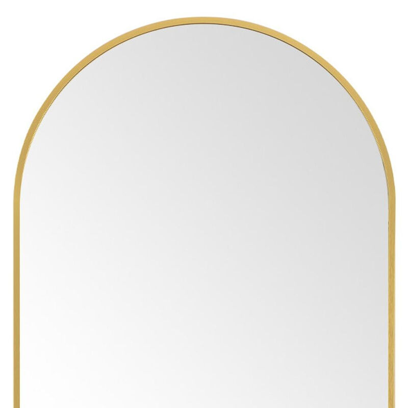 HomeRoots 64" Gold Metal Arch Freestanding Framed Standing Mirror image number 4