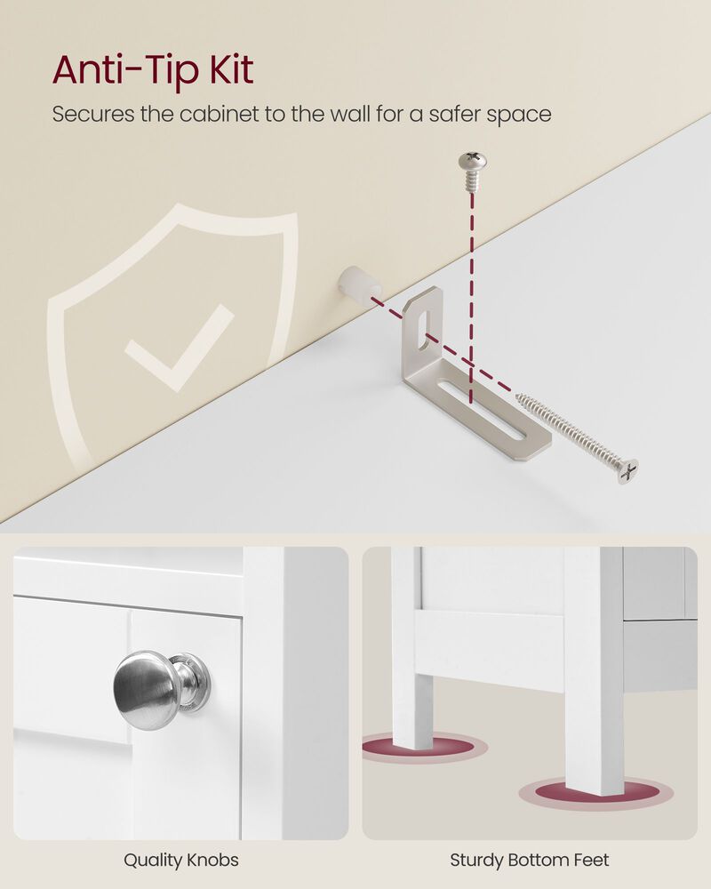 Freestanding Tall Bathroom Cabinet with Built-In LED Lights for Towels and Toiletries