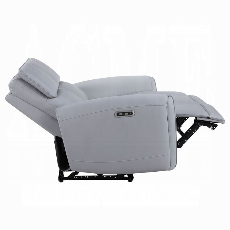 Jero Power Motion Recliner Loveseat, USB Port, Light Gray Faux Leather image number 3