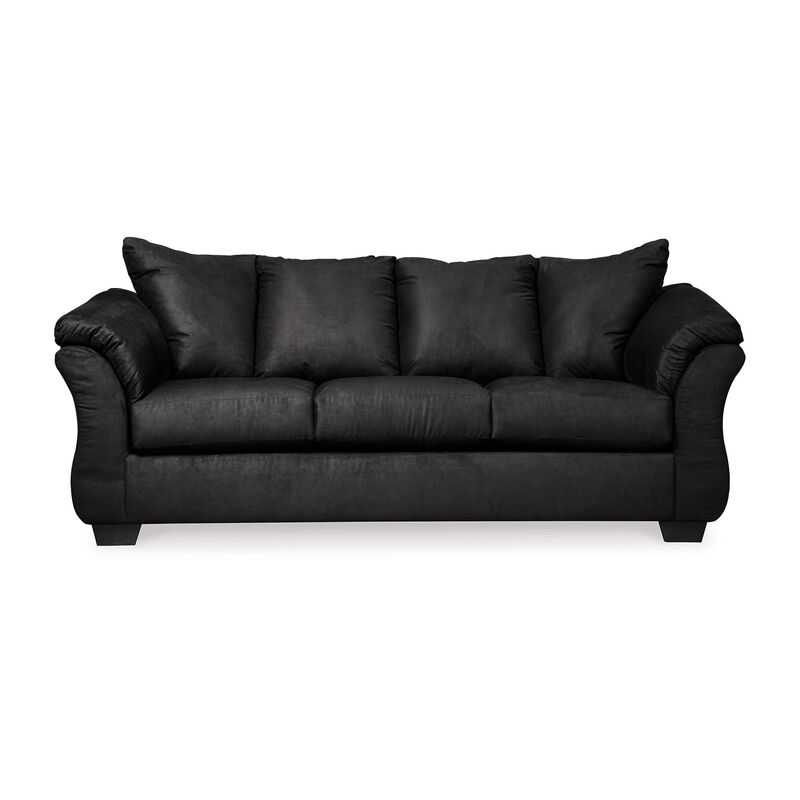 Dari Sofa, Classic Black Polyester, Foam Pillow Top Arms, 89 Inch image number 0
