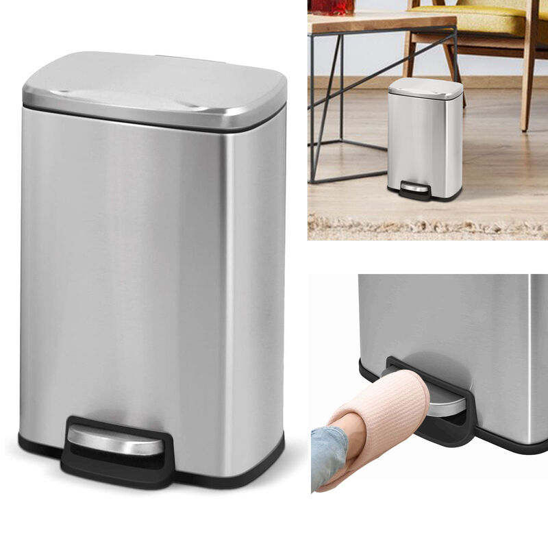 1.3 Gallon Stylish Shape Stainless Steel Trash Can