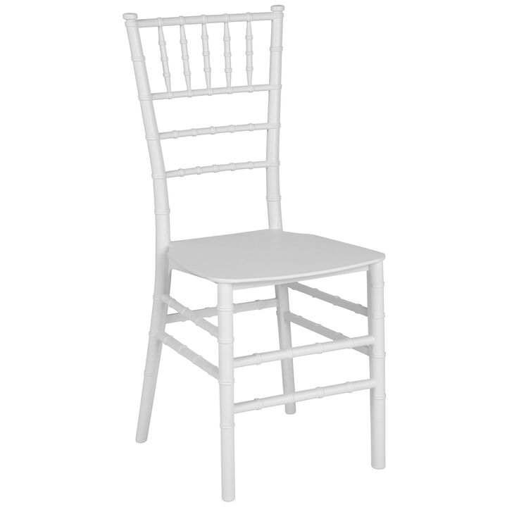 Flash Furniture HERCULES Series White Resin Stacking Chiavari Chair