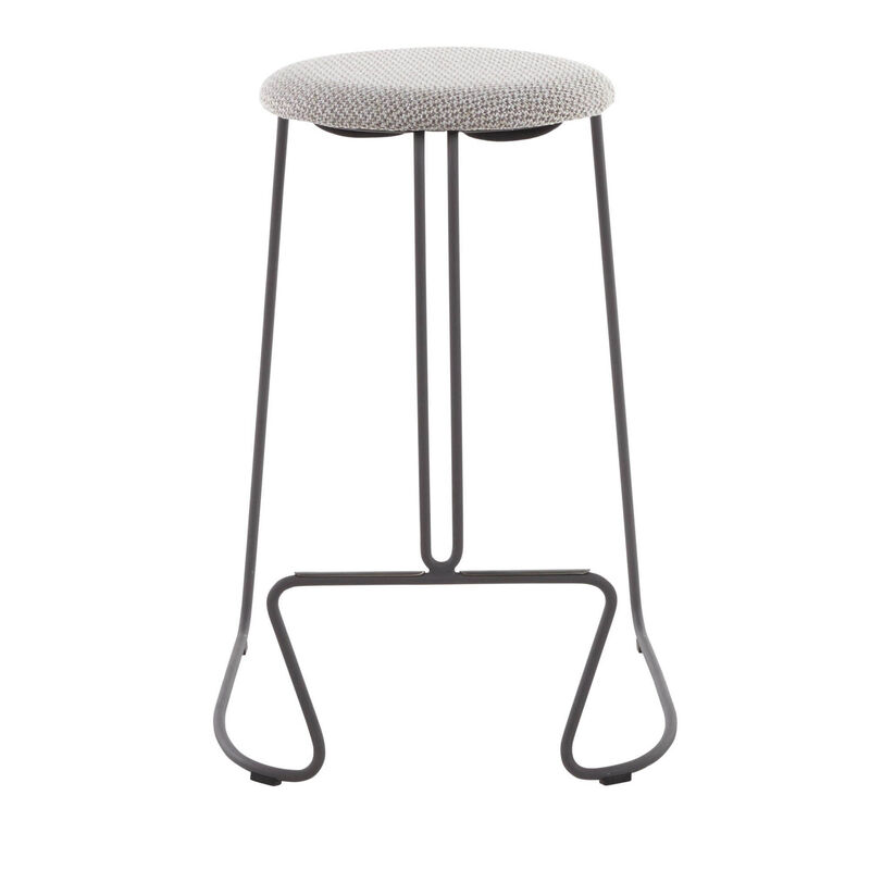 Lumisource Finn Contemporary Counter Stool in Grey Steel, Fabric - Set of 2 image number 6