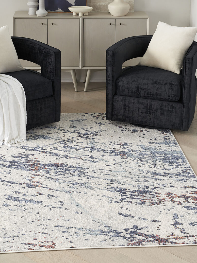 Motion MTT04 Ivory/Blue 5'3" x 7' Rug
