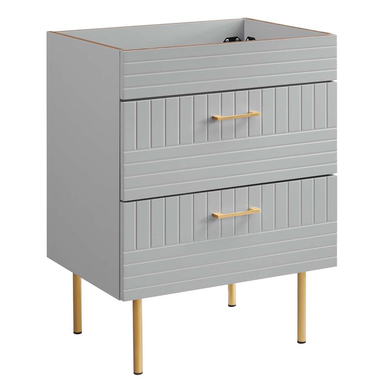 Modway Daybreak 23.5" Particleboard MDF Wood and Metal Bathroom Vanity in Gray image number 0