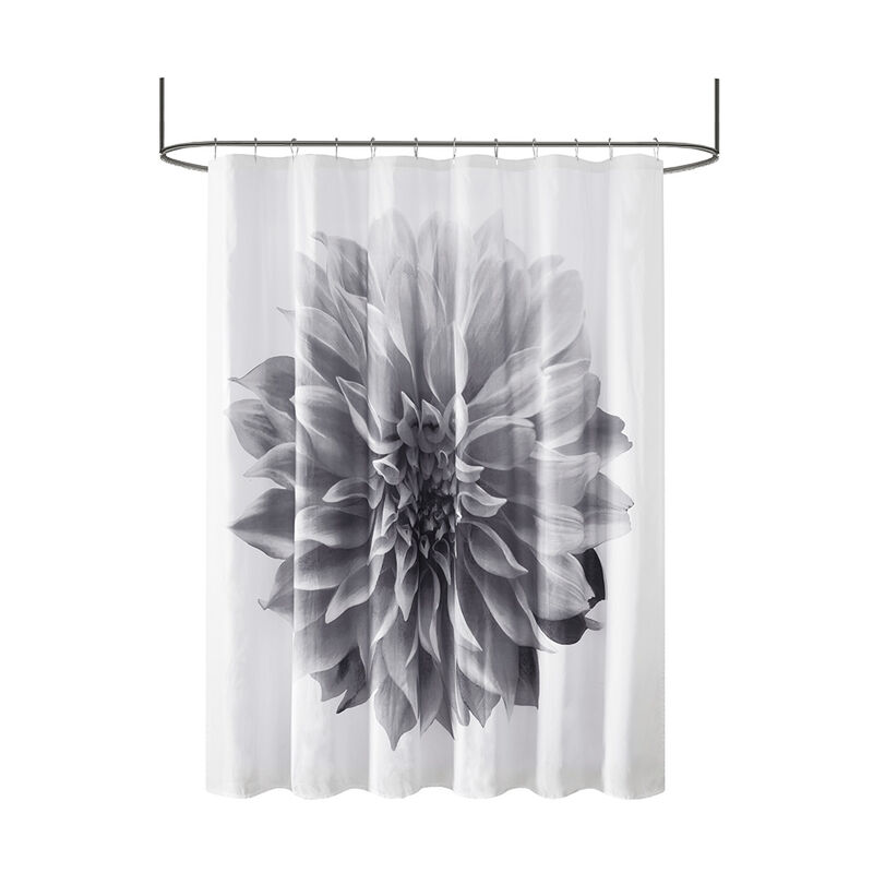 Gracie Mills Candace 200TC Modern Floral Cotton Shower Curtain
