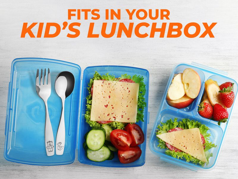 Kids & Toddler Cutlery Set Designed For Self Feeding (8 pcs - Spoon & Fork)