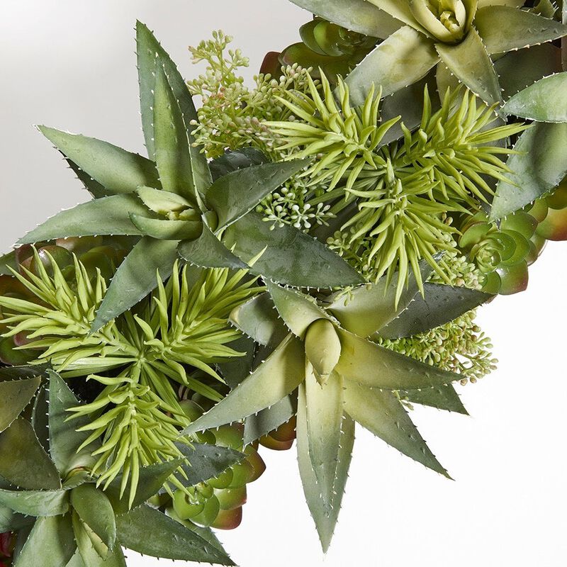 Rectangular Artificial Succulent Arrangement, Natural Planter image number 5