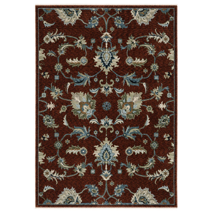 HomeRoots Oriental Area Rug With Fringe