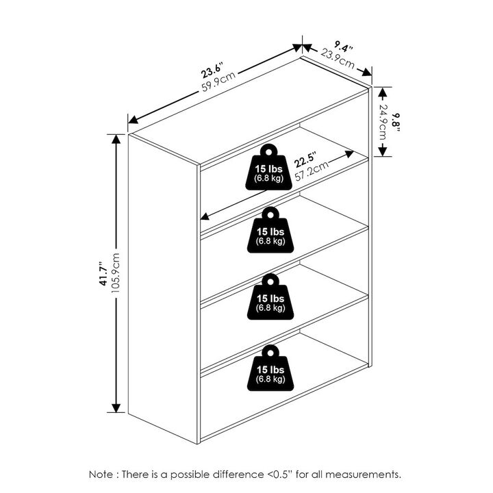 Pasir 4 Tier Open Shelf, Amber Pine