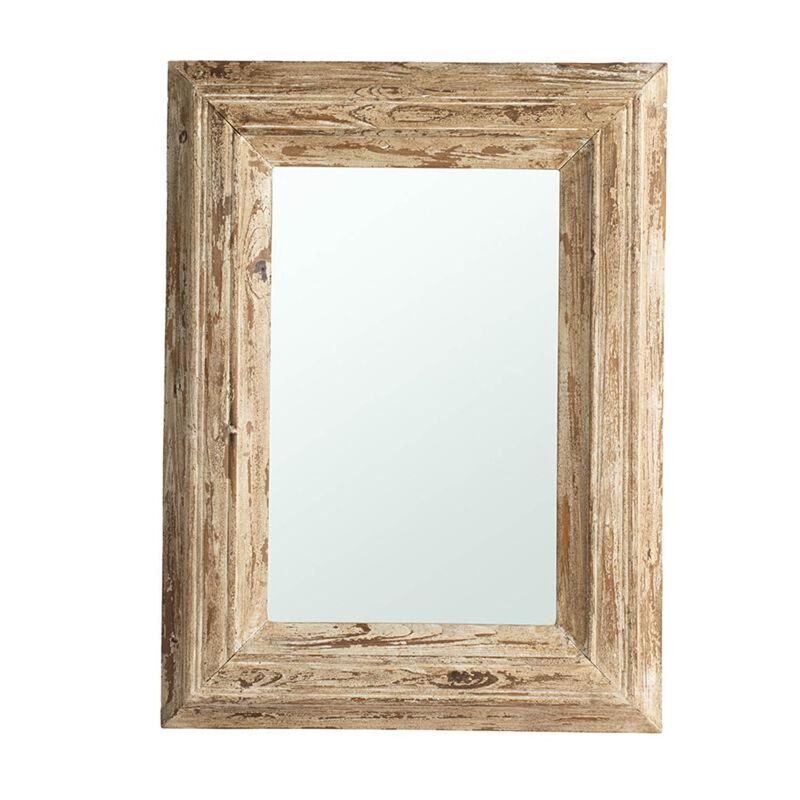 HomeRoots 39" Natural Distressed Wood Framed Accent Mirror image number 0