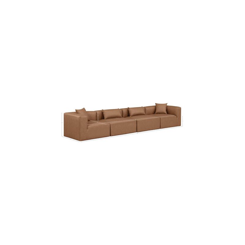 Meridian Furniture Cube Brown Vegan Leather Modular Sofa
