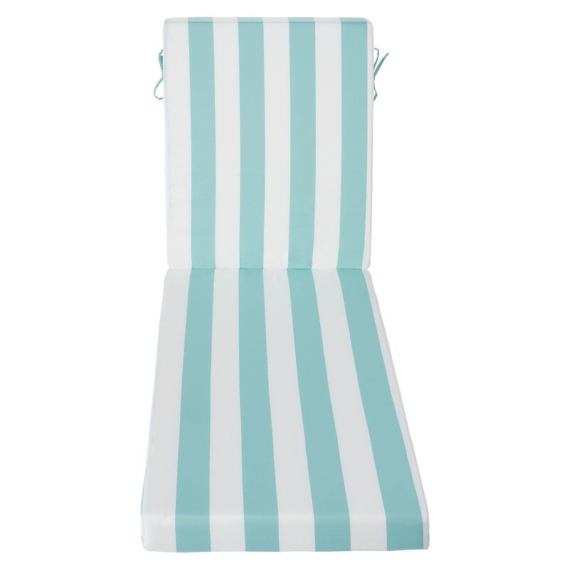 Set of 2 Outdoor Chaise Lounge Cushions, Waterproof & Fade-Resistant, Striped Design image number 8