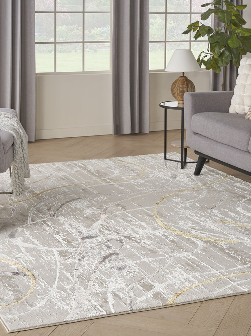 Glitz GLZ01 Ivory/Multicolor 9' x 12' Rug image number 5