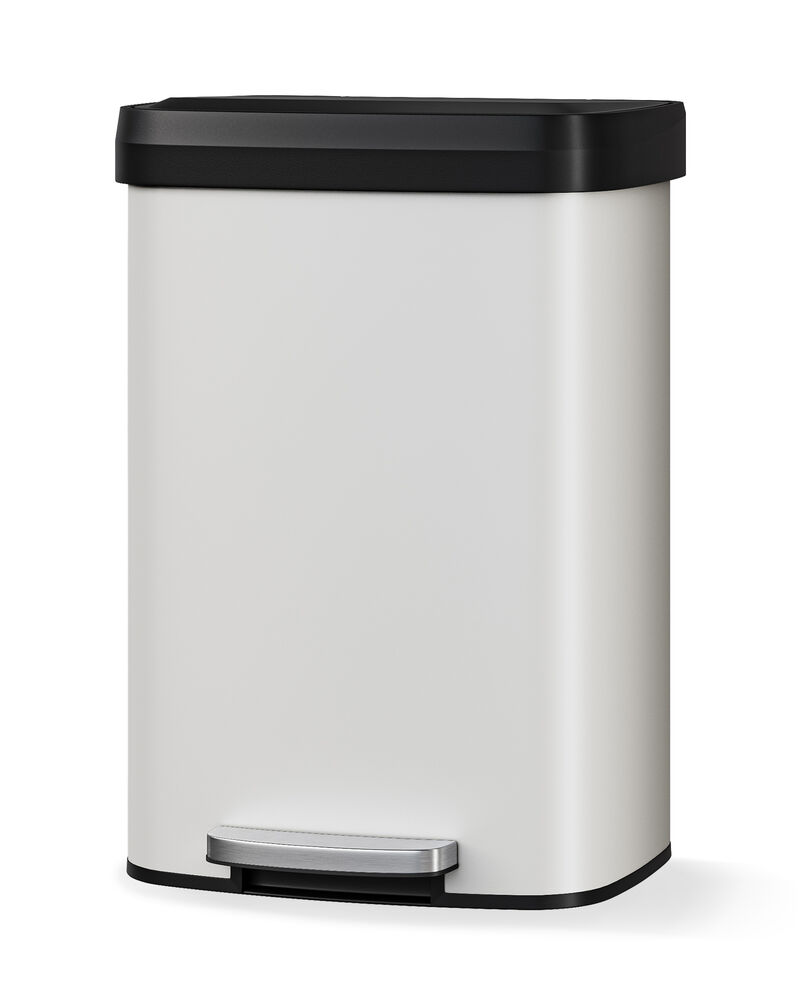 Rustproof Large Metal Step Kitchen Trash Can, Soft Close Lid with Liner Rim & Rear Handle, Hands-Free Quiet Durable Waste Bin image number 0