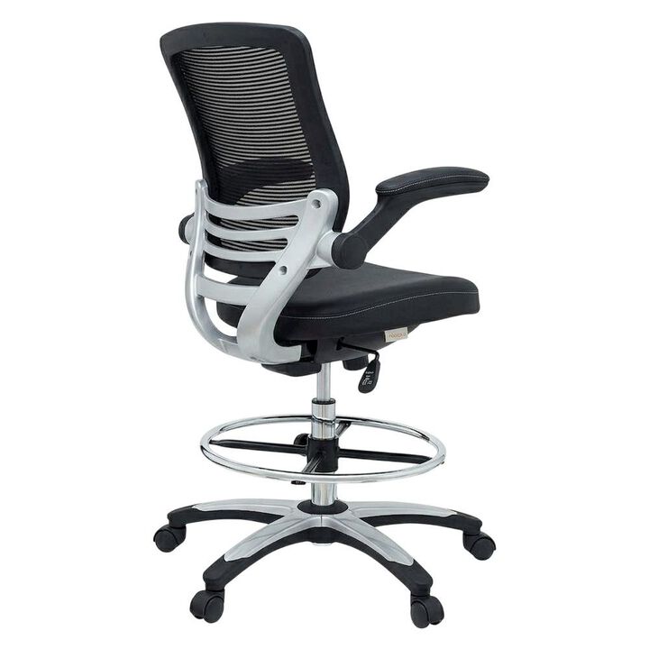 Plastic Drafting Chair with Armrest and Adjustable Height for Office Use