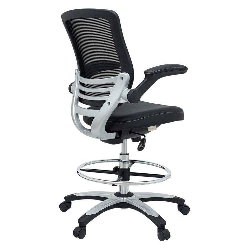 Plastic Drafting Chair with Armrest and Adjustable Height for Office Use image number 1