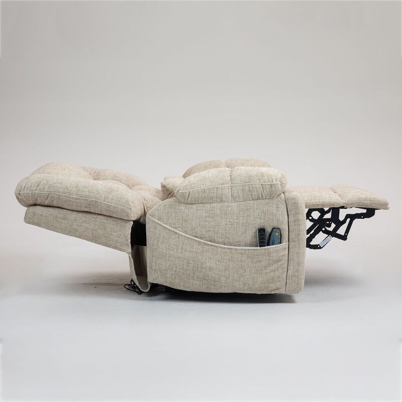 Chenille Power Lift Recliner Chair with Heat and Massage, 4 OKIN Motors, Lift Chair with Adjustable Headrest and Lumbar image number 4
