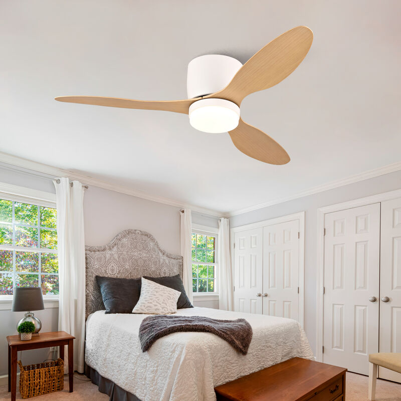 ELEMENT ACE 42-Inch Ultra-Slim Flush-Mount Ceiling Fan with Light, 6-Speed Adjustable Reversible Quiet DC Motor, Remote Control for Indoor and Outdoor Use in Bedrooms, Patios, Living Areas image number 1