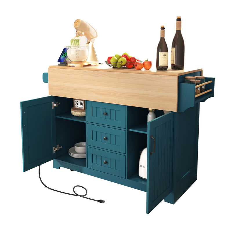Merax Rolling Kitchen Cart with 2 Drop Leaf