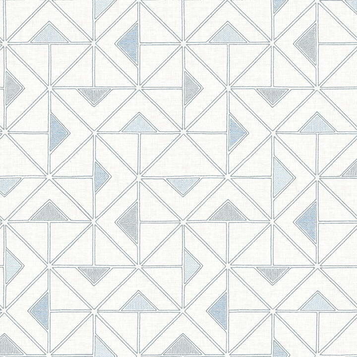 Jekyl Blue Triangles Wallpaper (Set of 2)