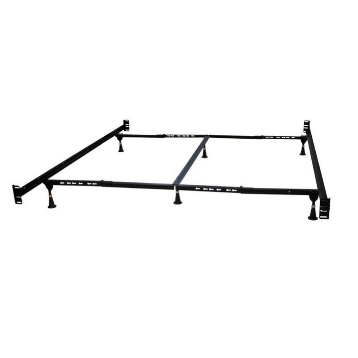 Hivvago Queen/King Adjustable Metal Bed Frame with Headboard Footboard Brackets