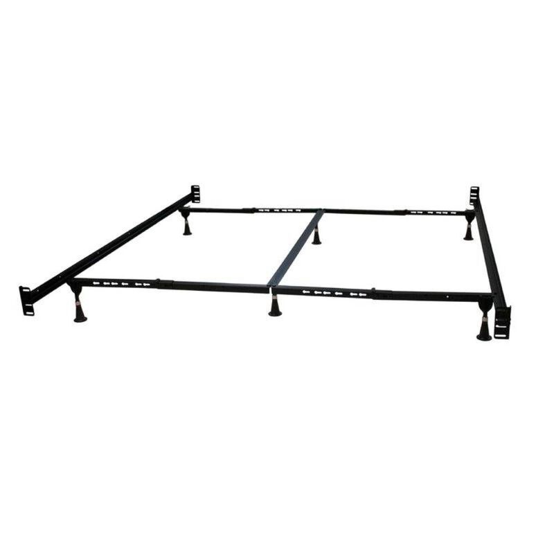 Hivvago Queen/King Adjustable Metal Bed Frame with Headboard Footboard Brackets
