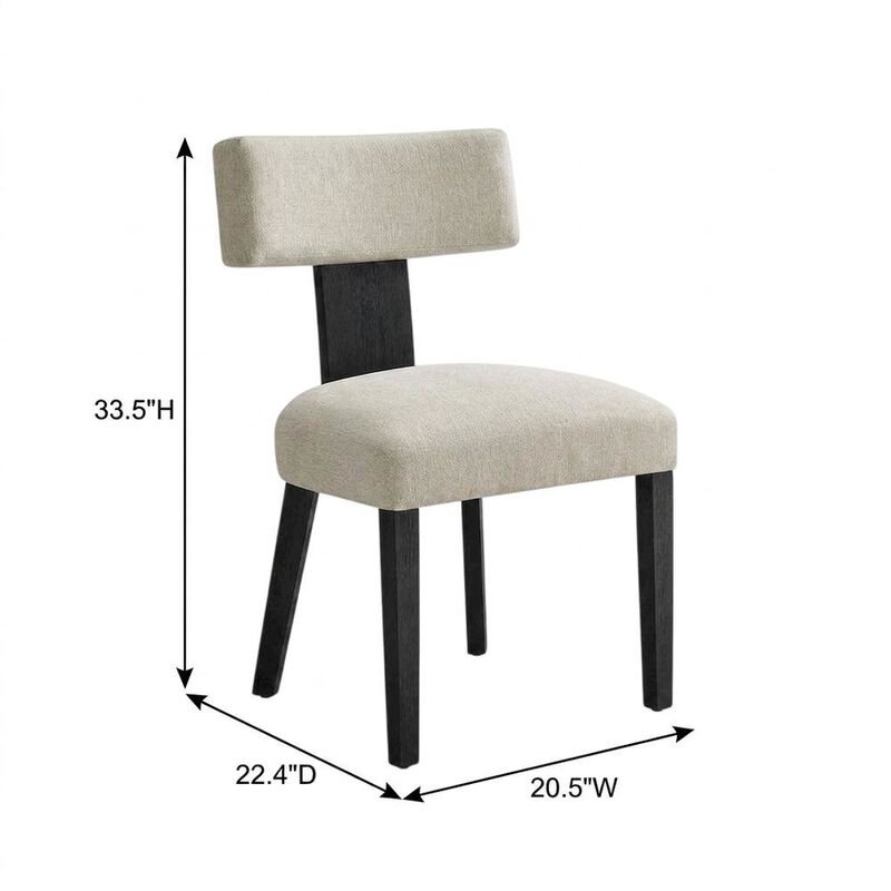 Fabric Upholstered Modern Dining Chair, Heathered Weave Gray Black, Set of 2 image number 2