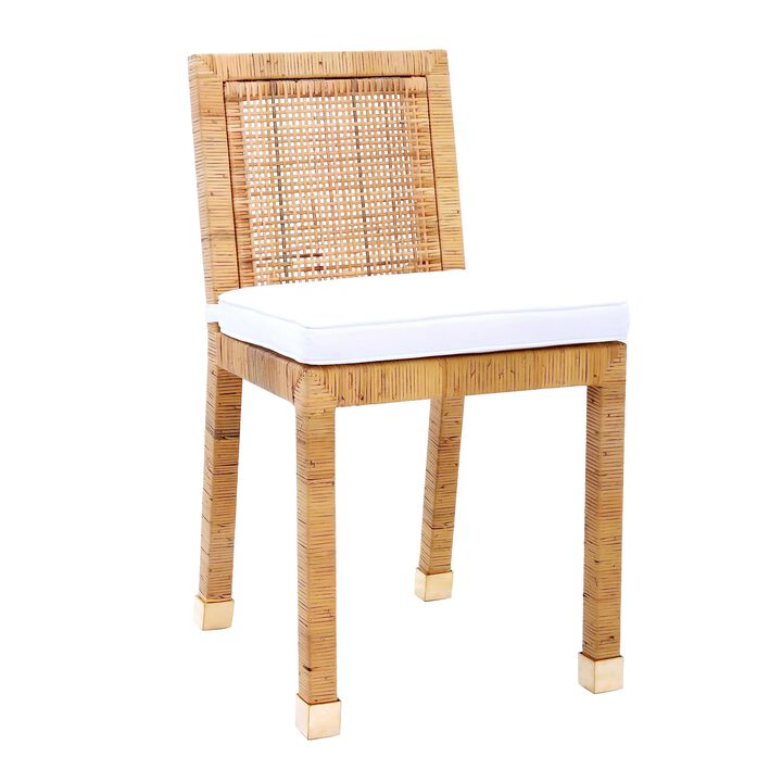 Casafoyer Amara Rattan Performance Fabric Dining Chair