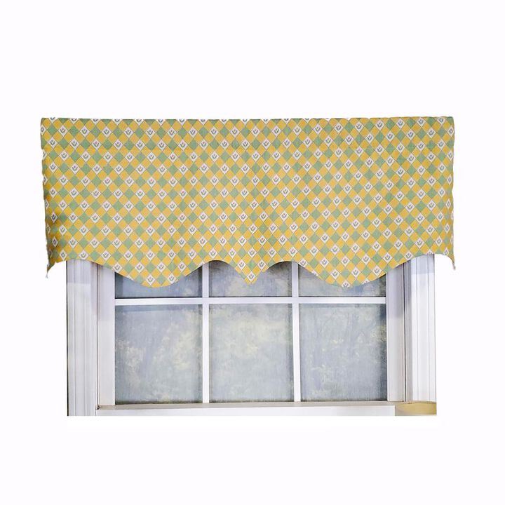 RLF Home Modern Design Classic Petite Flower Regal Style Window Valance 50" x 17" Spring