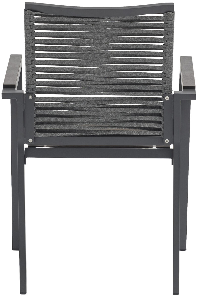 Meridian Furniture Maldives Grey Rope Fabric Outdoor Patio Dining Arm Chair, Set of 2 image number 2