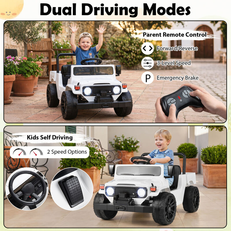 Kids Ride On Truck 12V Electric Vehicle with Dump Bed and Music for Backyard image number 5