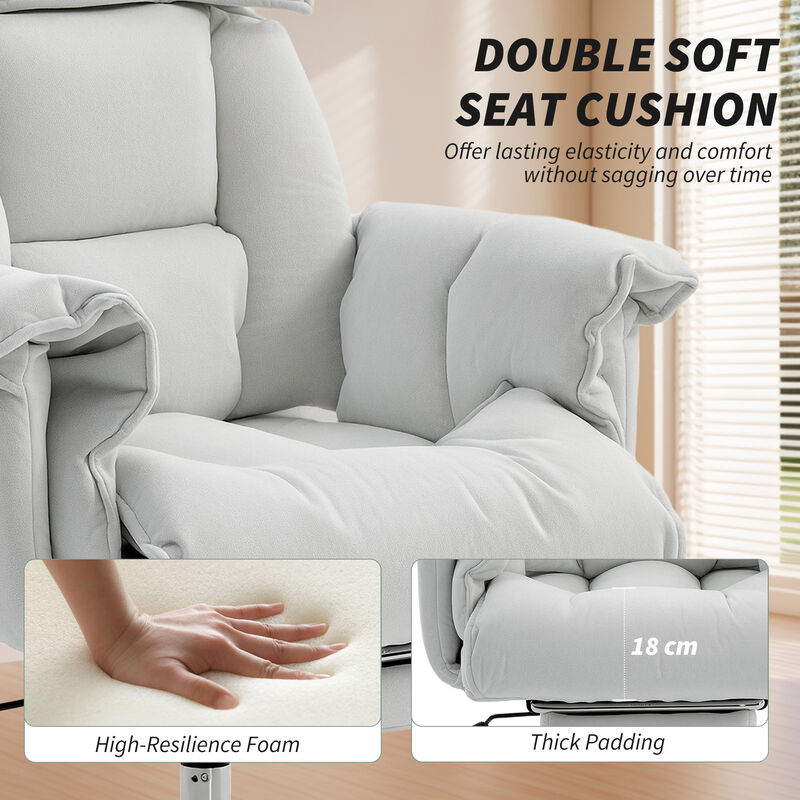 Hivvago Reclining Desk Chair with High Resilience Foam and Rolling Wheels image number 4