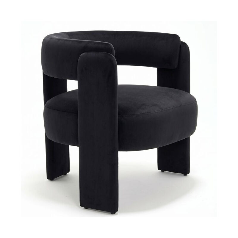 Envelor Modern Velvet Wingback Accent Armchair image number 5