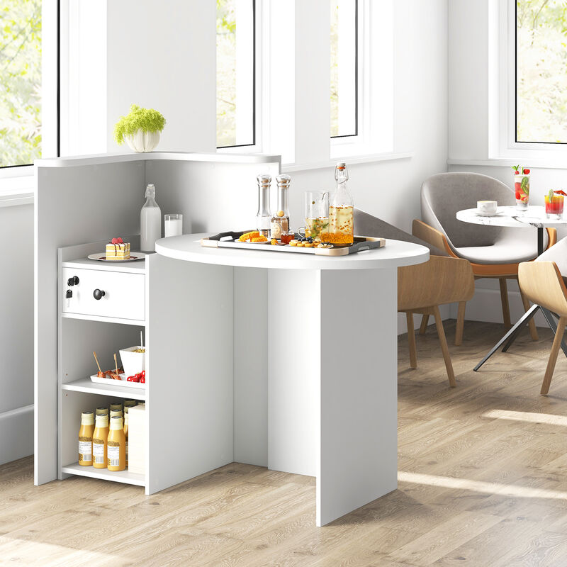 Modern Office Desk with Open Shelf and Secure Lockable Drawer for Storage