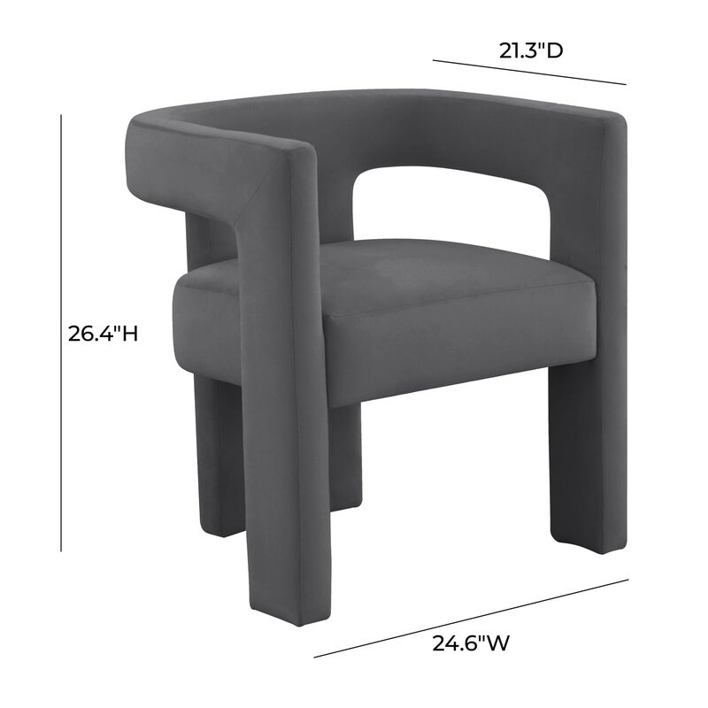Casafoyer Sloane Dark Grey Velvet Chair image number 5