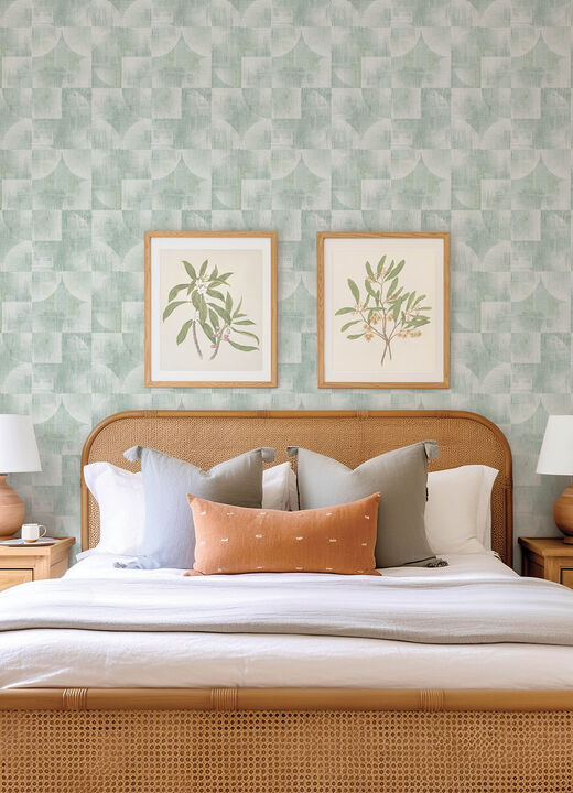 Woodbine Sage Abstract Geometric Wallpaper
