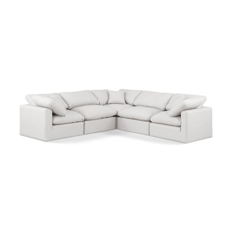 Meridian Furniture Indulge Cream Vegan Leather Modular Sectional