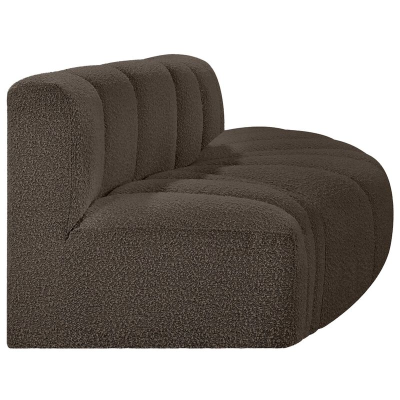 Meridian Furniture Arc Brown Boucle Fabric Modular Sofa