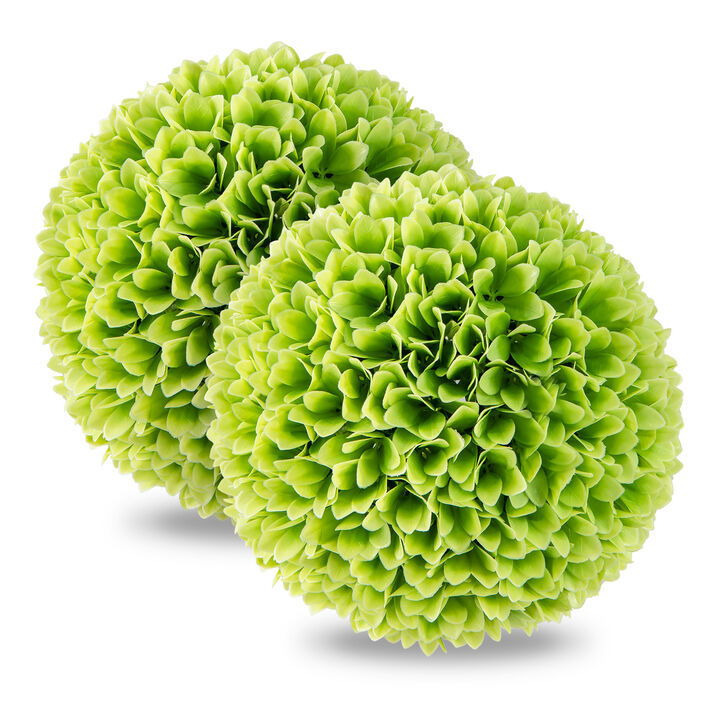2-Piece Artificial Boxwood Topiary Balls for Faux Plant Decor in Home and Garden